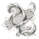 simple addiction recovery Incorporate a DNA helix intertwined tattoo design idea