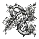 simple addiction recovery Incorporate a DNA helix intertwined tattoo design idea