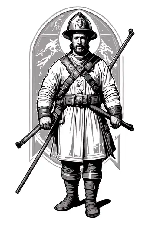 saint Florian firefighter tattoo design idea
