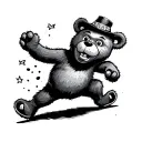 sour patch kid dancing like grateful dead bear tattoo design idea