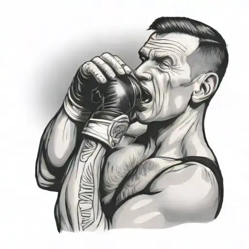 irish bare knuckle boxer drinking pint of guinness tattoo design idea
