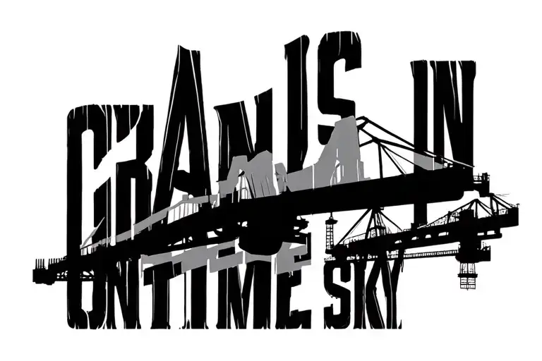 "Cranes in the sky" construction cranes tattoo design idea