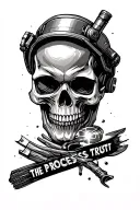 Welder on skull trust the process written tattoo design idea