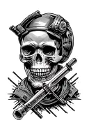 Welder on skull trust the process written tattoo design idea