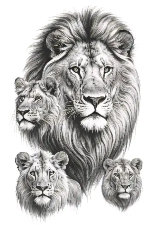 lion and 2 for looking angel portrait wolan ta eph'hemin ta tattoo design idea