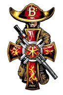 firefighter cross tattoo design idea