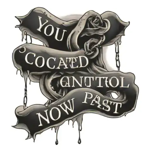 you cant control the past you cant control the future you can only control the now chained together letters tattoo design idea