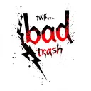 lightning and the text "bad" tattoo design idea