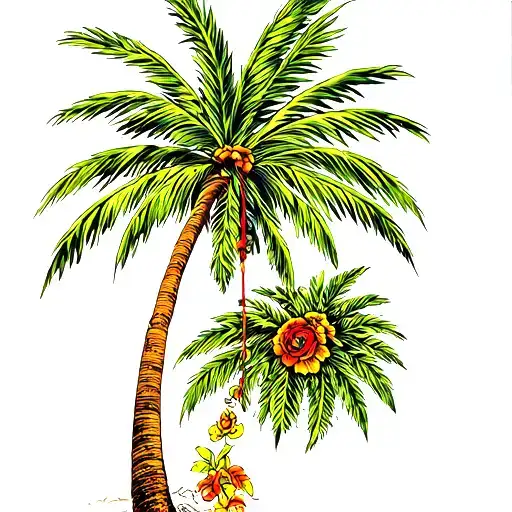 palm tree Bolivia tattoo design idea