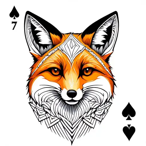 3. Fox with Playing CardsA sleek, masculine fox (symbolizing cunning and intelligence) holding or surrounded by playing tattoo design idea