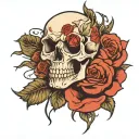 Rose inside skull inside tattoo design idea