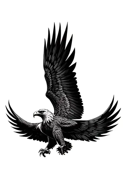 Eagle tattoo with open wings in the style of sketch-tattoos on the chest tattoo design idea