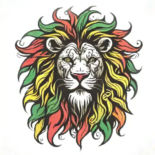 rasta lion head tattoo design idea