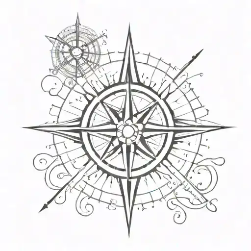Compass Rose tattoo design idea