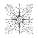 Compass Rose tattoo design idea