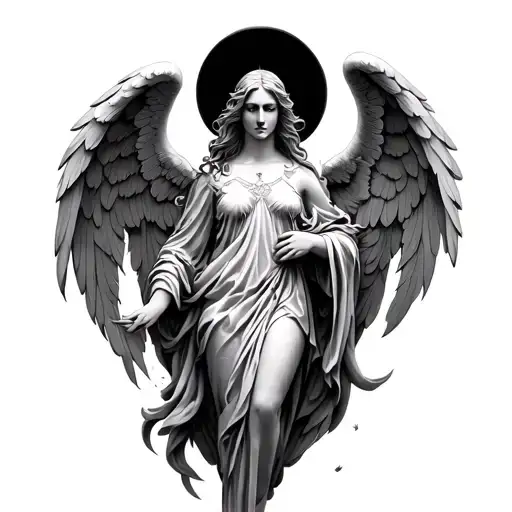 seraphim angel tattoo design idea