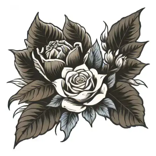 flowers with the name autumn tattoo design idea