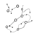 serotonin and adrenaline molecules curve lines tattoo design idea