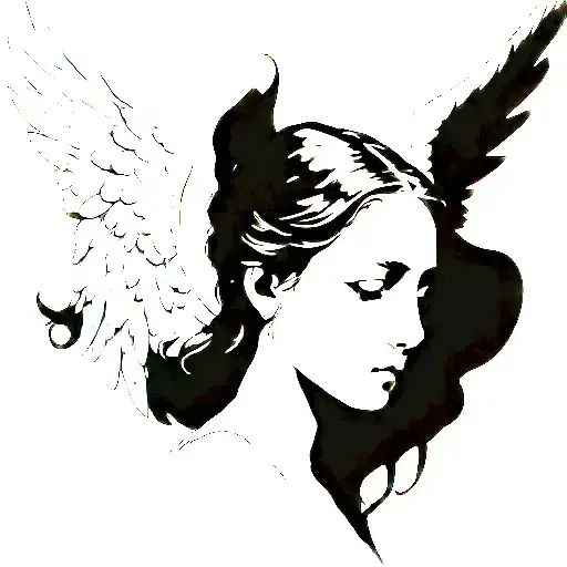 Sad Angel tattoo design idea