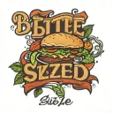 TEXT "bite sized" for a chef  tattoo design idea