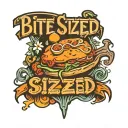 TEXT "bite sized" for a chef  tattoo design idea