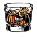 bourbon glass last call 2016 combined with elements tattoo design idea