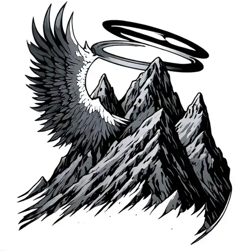 mountain halo Excalibur grace tattoo design idea