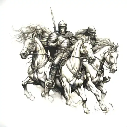 4 horsemen apocalypse tattoo design idea