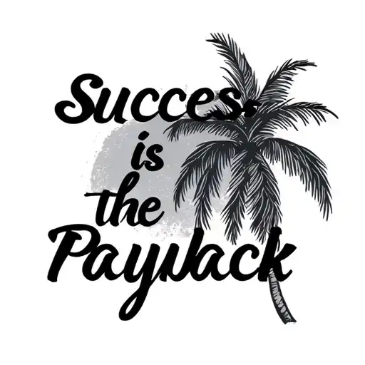 "Success is the payback " palm tree  tattoo design idea