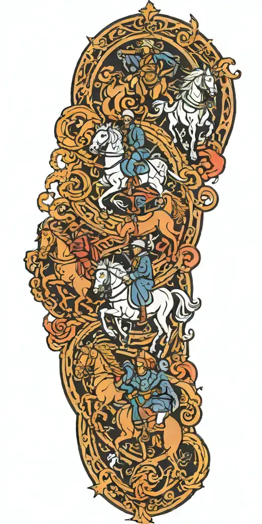the four horsemen of the apocalypse riding tattoo design idea