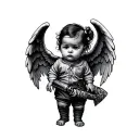 Gangster Baby Angel tattoo design idea