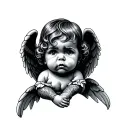 Gangster Baby Angel tattoo design idea