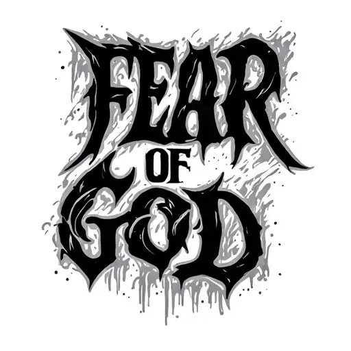 y2k dark small simple tattoo with fear of god written in best font  tattoo design idea