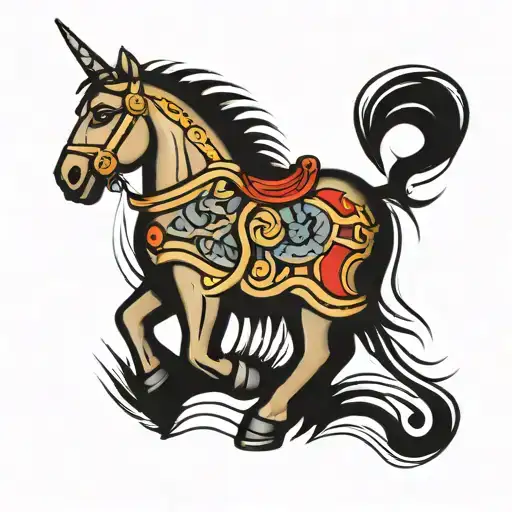 trojan horse tattoo design idea