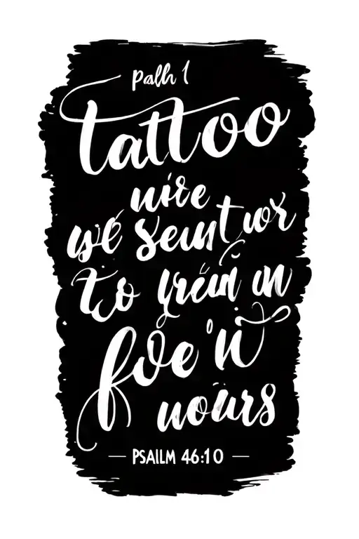 bible verse psalm 46:10 tattoo design idea