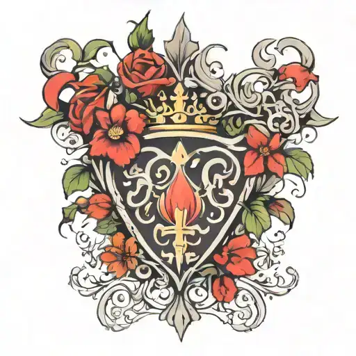 heart, thorns and fleur-de-lis tattoo design idea