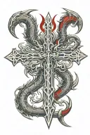 chrome hearts cross with a red scorpion tattoo design idea