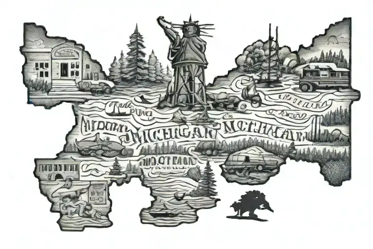 michigan themed design all things michigan tattoo design idea