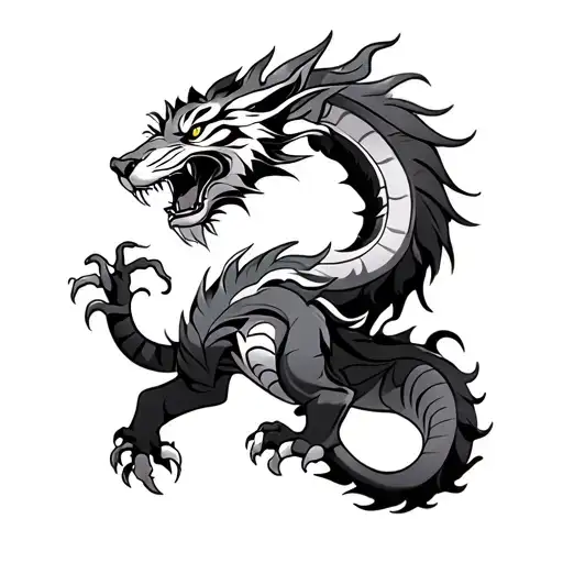 Tiger And Dragon tattoo design idea