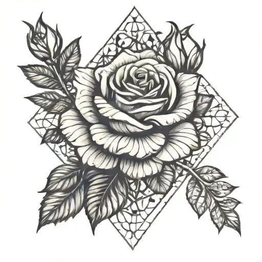 roses with some mandala tattoo tattoo design idea