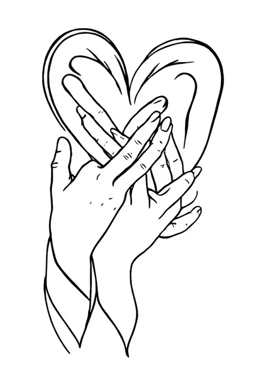 hands children , heart tattoo design idea