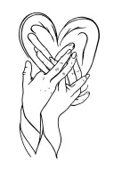 hands children , heart tattoo design idea