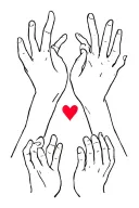 hands children , heart tattoo design idea