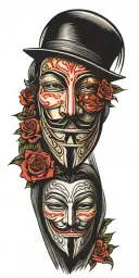 v for vendetta tattoo design idea