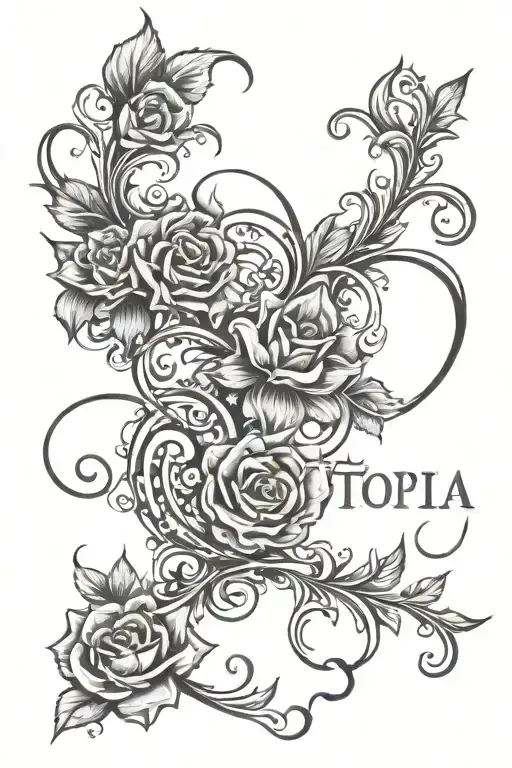 Utopia Script tattoo design idea