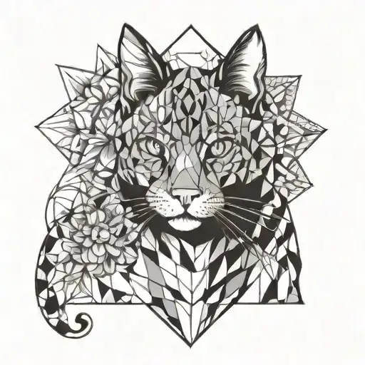 cat, flower, friend, university, alcohol tattoo design idea