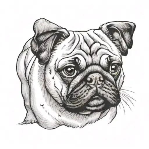 pug dog tattoo design idea