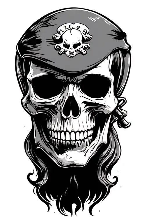 zombie pirate skull tattoo design idea