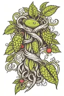 Gemini pickle and tree intertwined tattoo design idea
