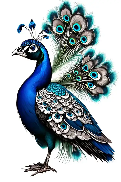 peacock with colour half black grey tattoo leeds united tattoo design idea